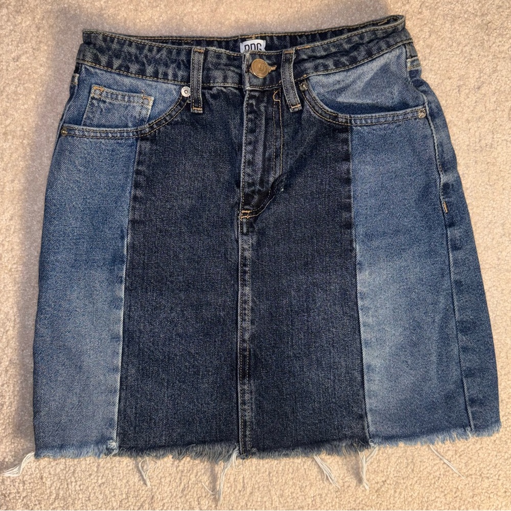 Urban Outfitters — BDG Blue Spliced Split Hem Mini Denim Skirt